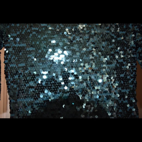 Sparkly Sequin Turquoise BCBG Formal Dress - Picture 7 of 8